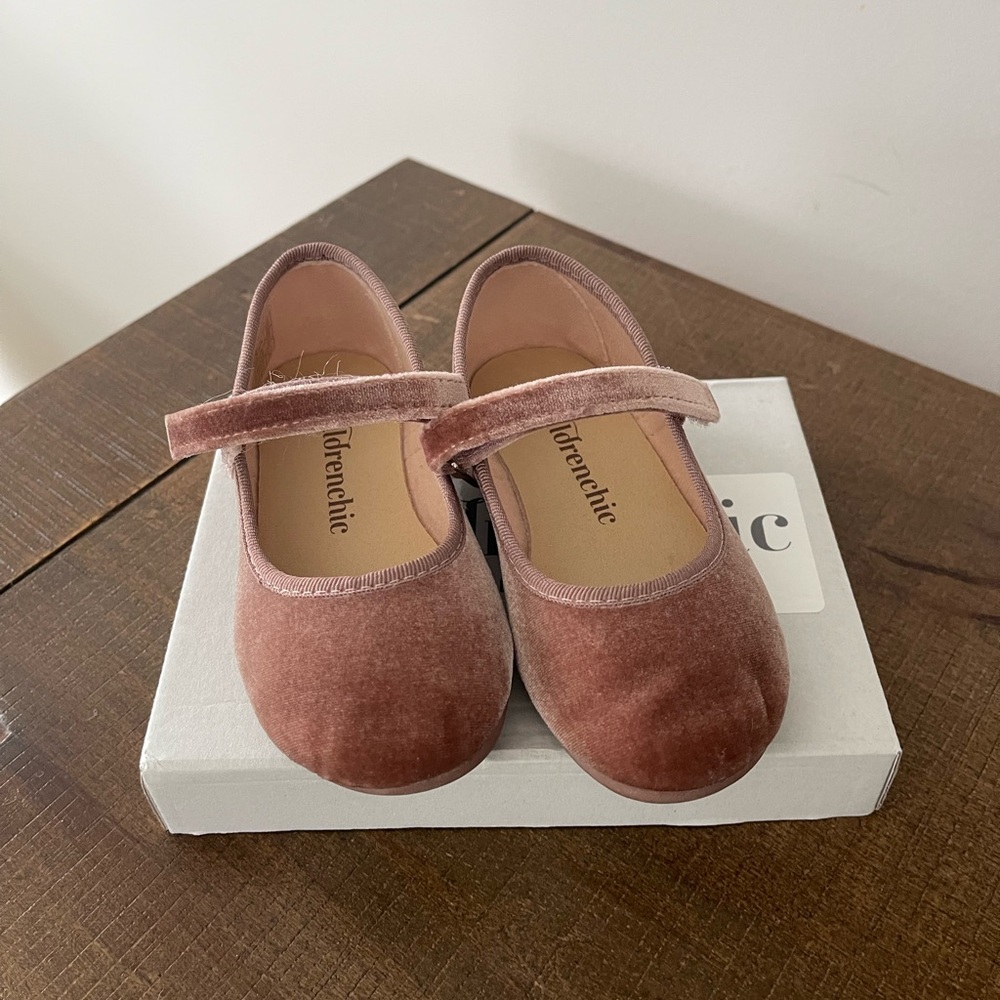 Velvet Mary Jane Shoes - Pink